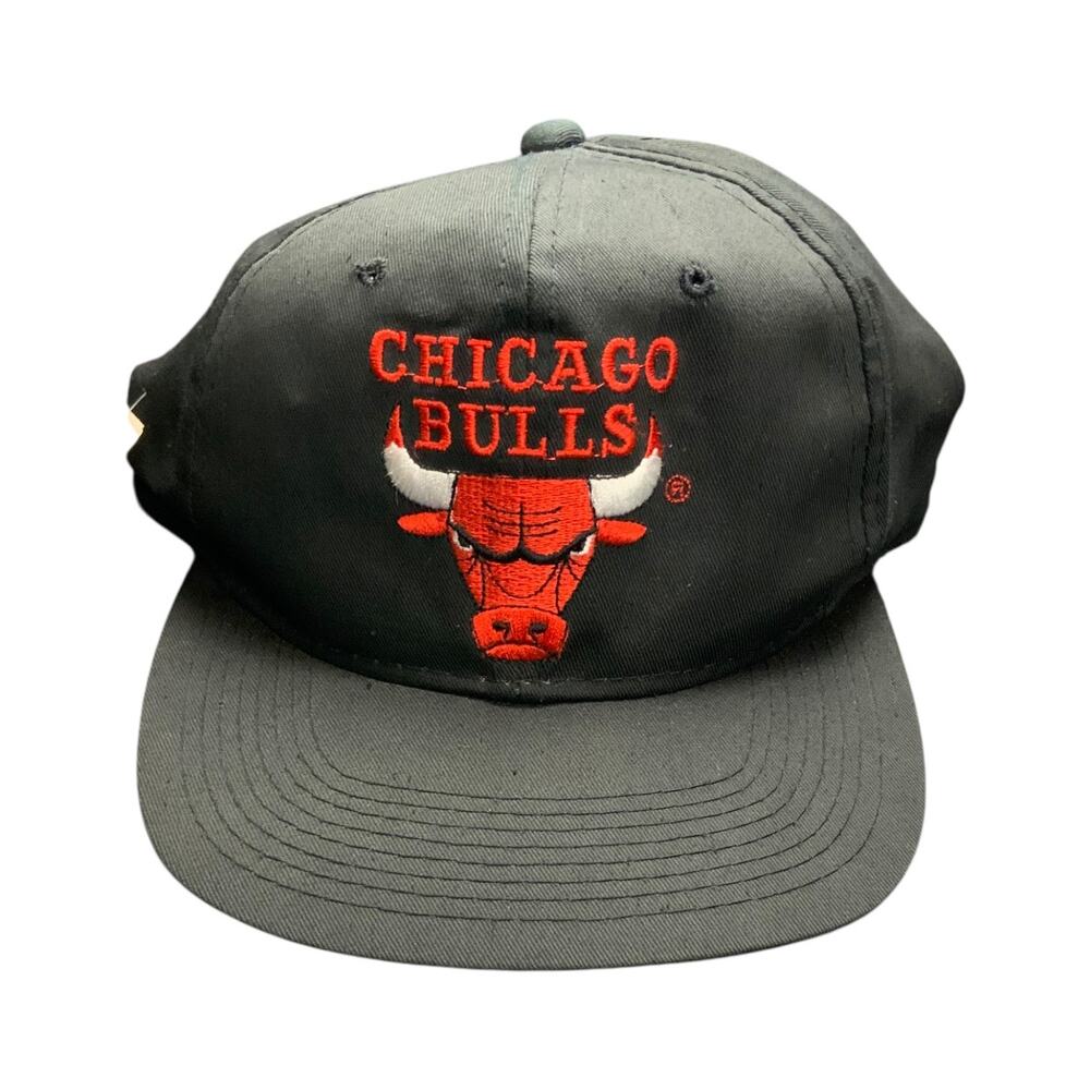 Vintage Chicago Bulls Snapback Hat Black Red NBA Basketball Cap USA